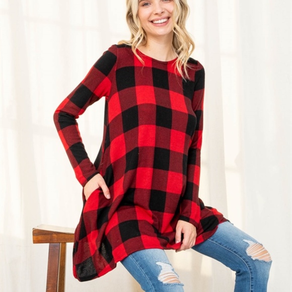 HACCI PLAID POCKET TUNIC TOP - Picture 7 of 13